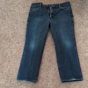 Wrangler Men's Dark Blue Straight Jeans 38 X 30